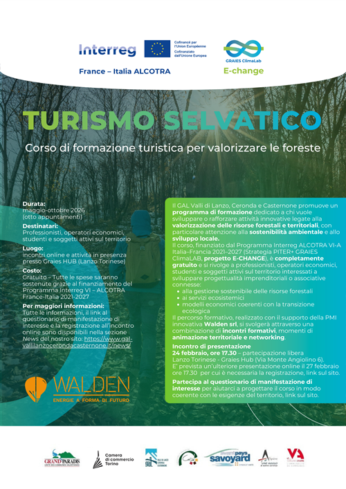 Turismo Selvatico - Corso formazione gratuito di formazione turistica per valorizzare le foreste