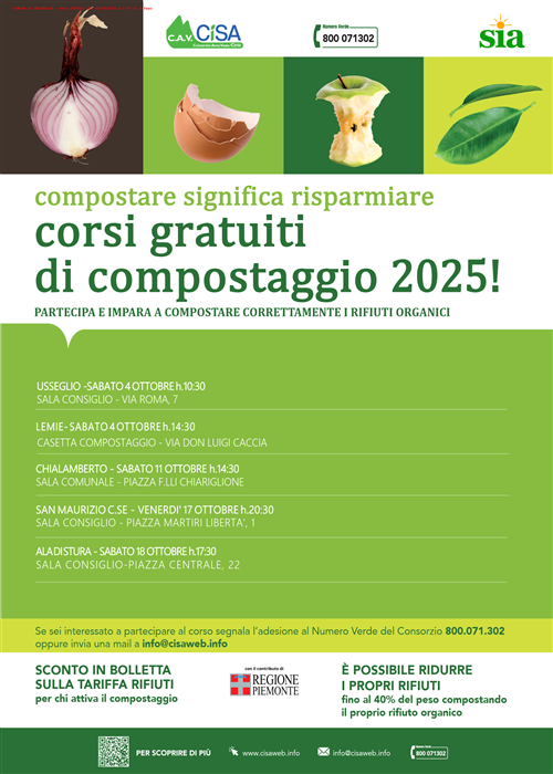 Corsi gratuiti di compostaggio 2025
